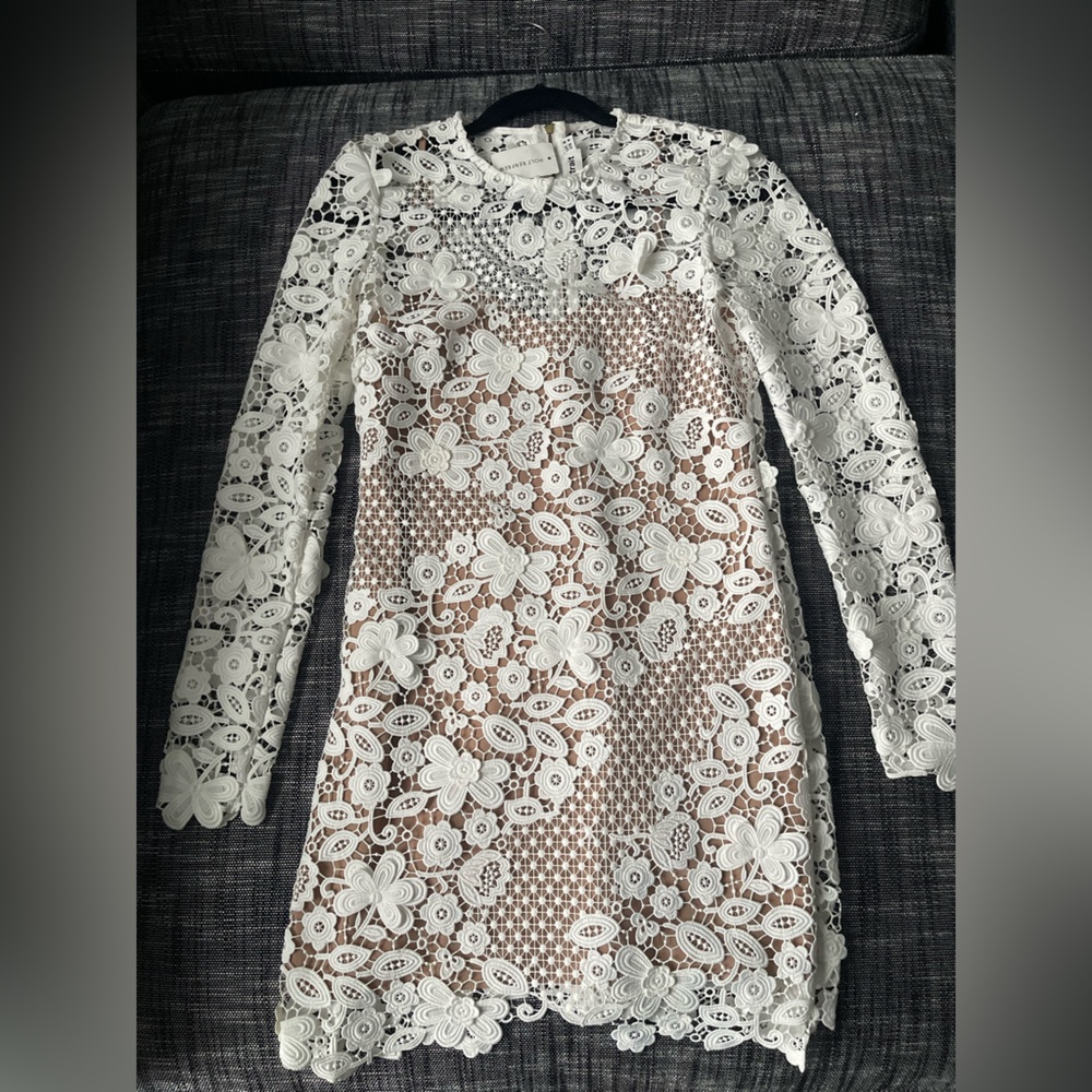 Self Portrait White Long Sleeve dress